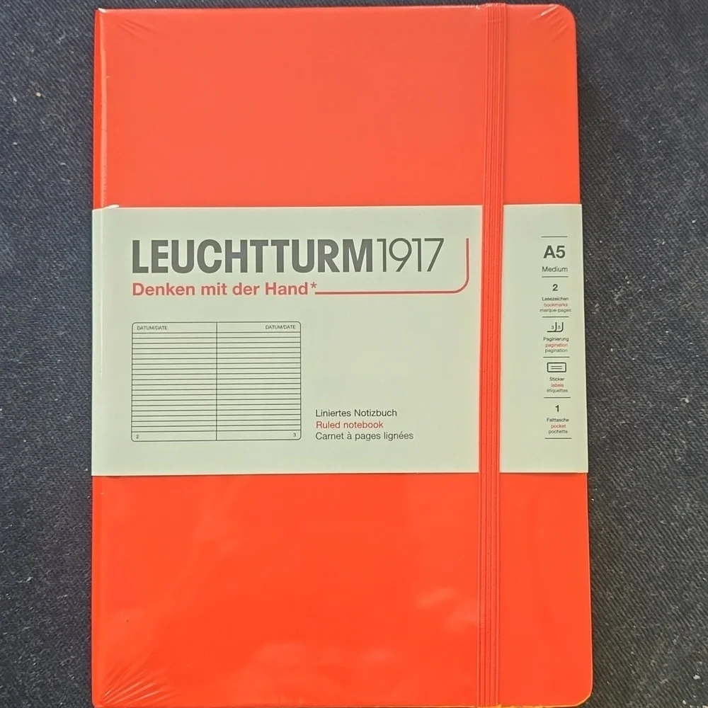 ❤️BUY 5 GET 3 FREE  Leuchtturm1917 Notebook Medium (A5), Hardcover, Lobster
